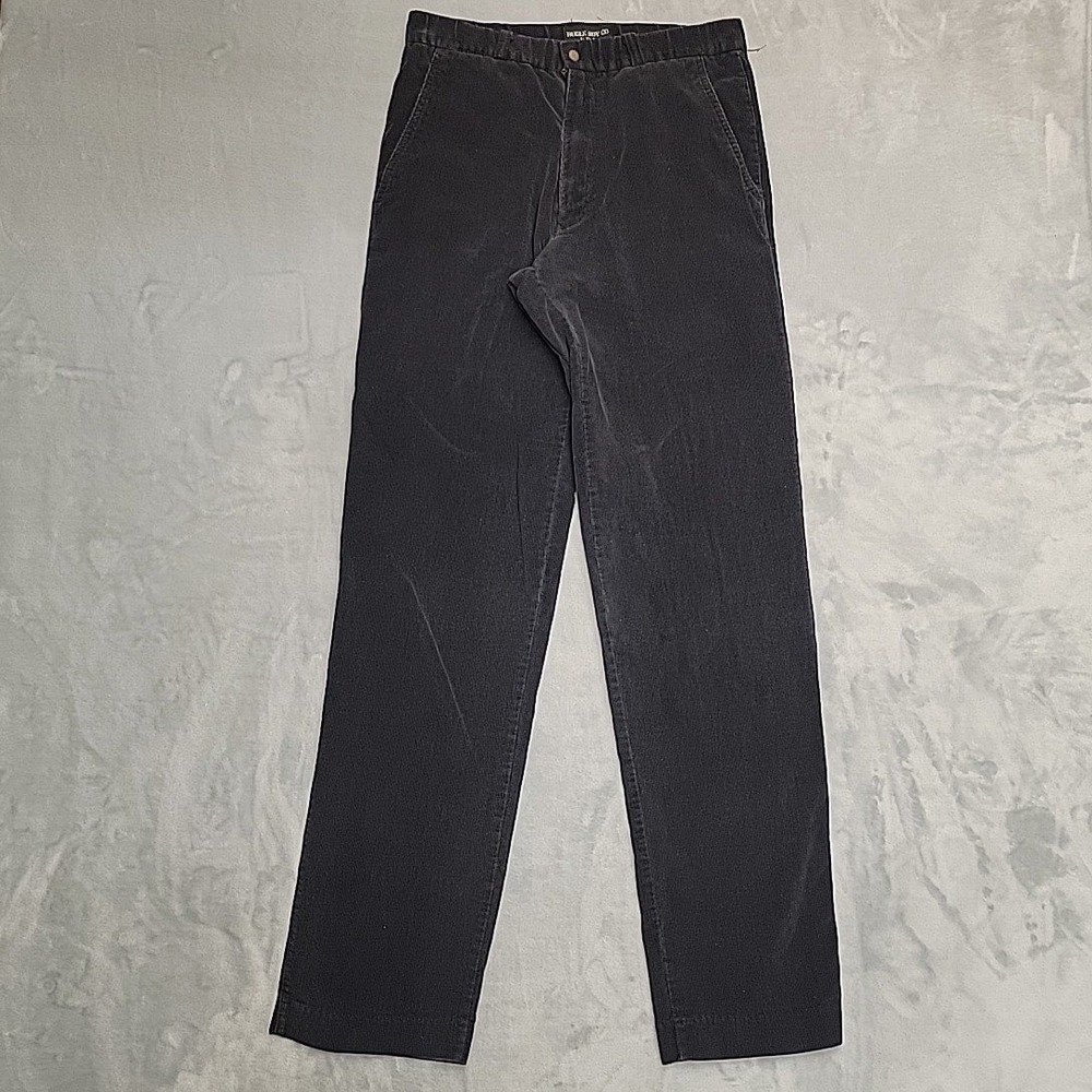 VTG Bugle Boy Co USA Corduroy Pants Women 30L Black Retro 90s Grunge Skater Gorp